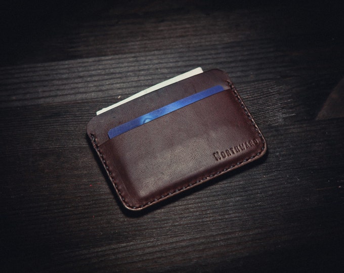 Horween Horsehide Chromexcel Leather Card holder/ Chromexcel Card Case/Leather Cardholder Wallet/Minimal Leather Wallet/