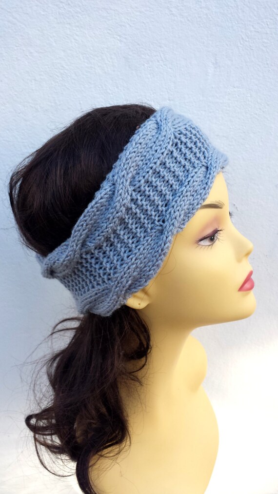 Grey Hand Knitted Headband Hair Accessories gray by MimozaLuxury