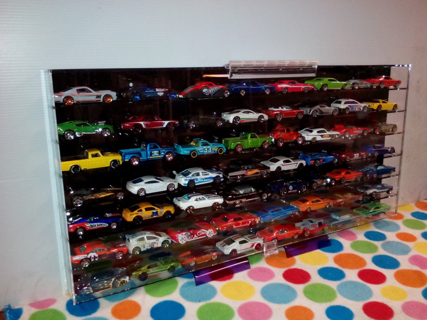 HOTWHEELS display case ACRYLIC holds 56 by acrylicdisplayrisers