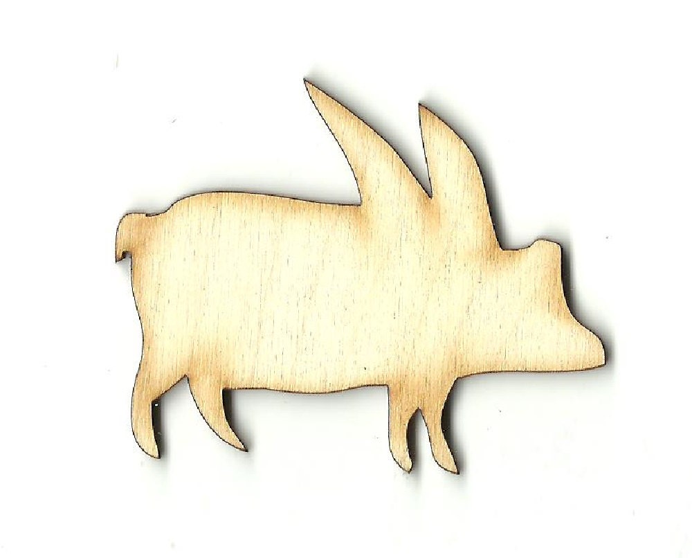 Flying Pig Laser Cut Out Unfinished Wood Shape Craft Supply