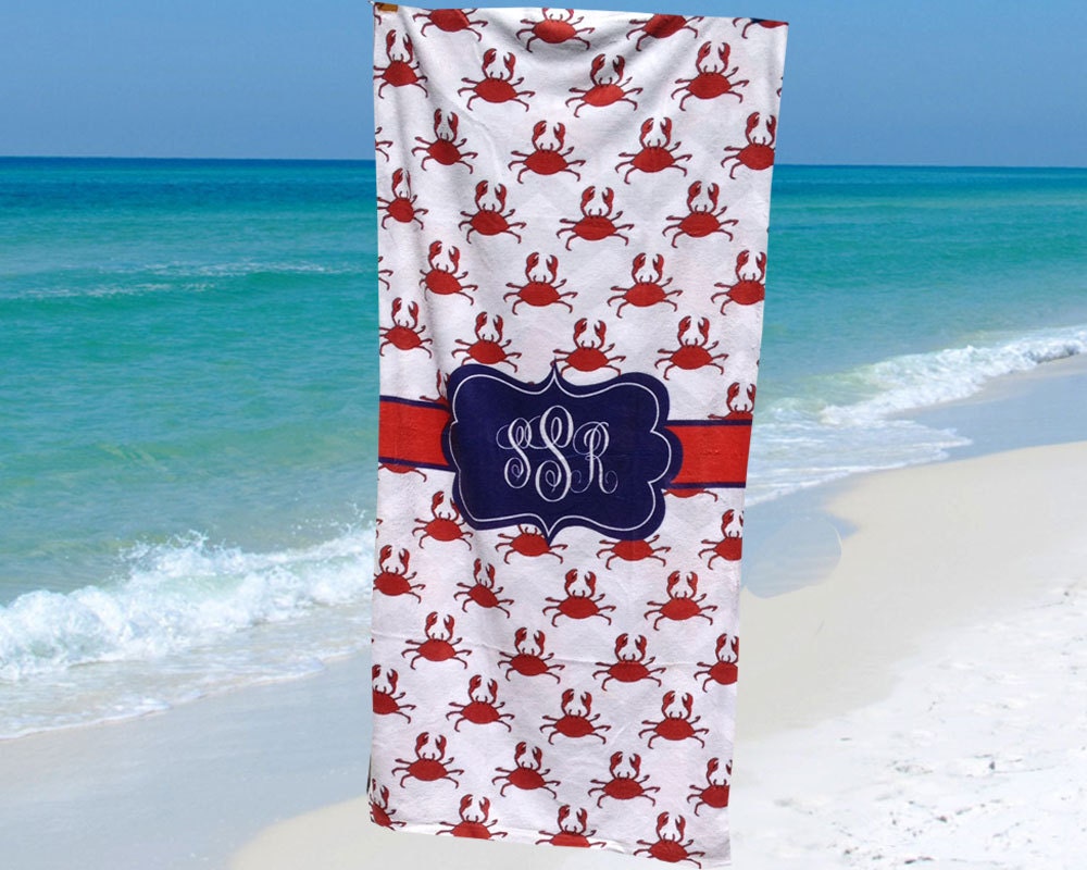 Beach Towel Personalized Beach Towel With Name Or Monogram 