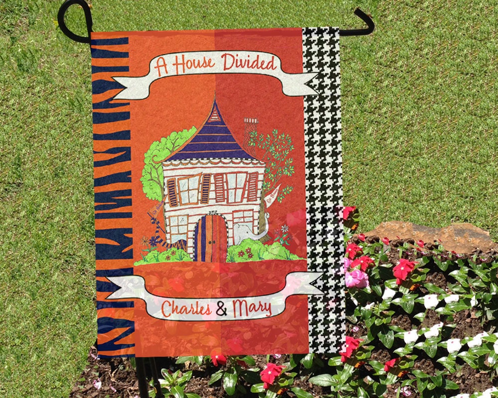 House Divided Flag Alabama Auburn House Divided Garden Flag