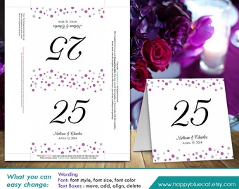 DiY Printable Wedding Place Card Template Instant by HappyBlueCat