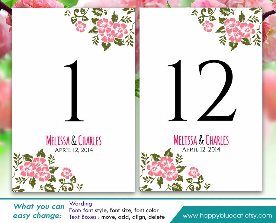 Table Number Card Template