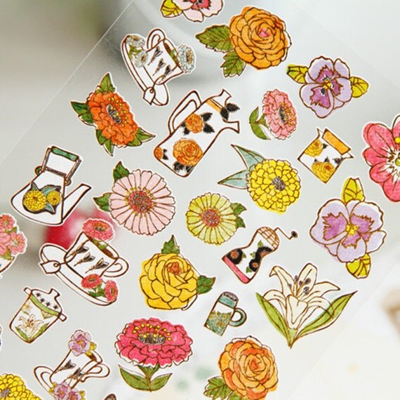 cute stickers plant sticker flowers sticker korean sticker