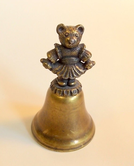 Vintage Bear Bell Brass Bell Small Collectible Bell