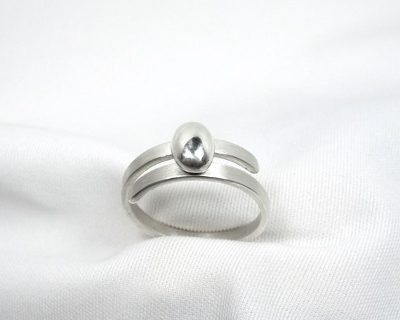 Sterling Silver Dew Drop Engagement Ring - Adjustable Silver Ring ...