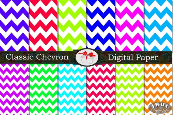 Chevron digital paper Printable chevron invitation Chevron decor Pink Chevron party decorations Rainbow chevron baby shower Blue chevron art