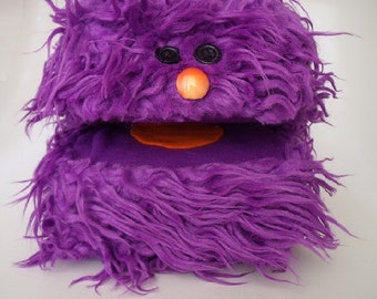 Hairy purple block monster