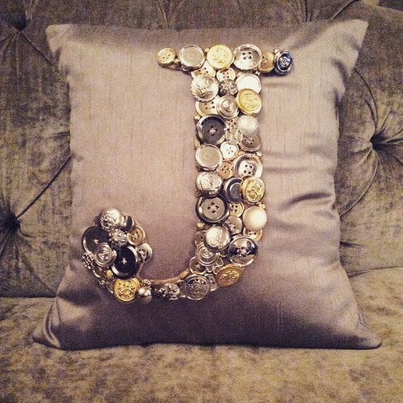 Items similar to Personalised monogram initial cushion on Etsy