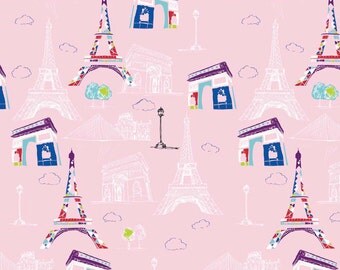 Riley Blake Pepe In Paris Pink Main cotton 1 Yard listing