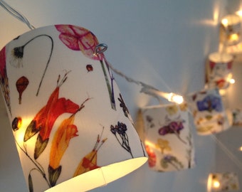 Liberty Print Botanical Flower Fairy lights.