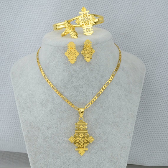 Habesha Jewelry Ethiopian Eritrea Coptic Crosses set by QLJewelry