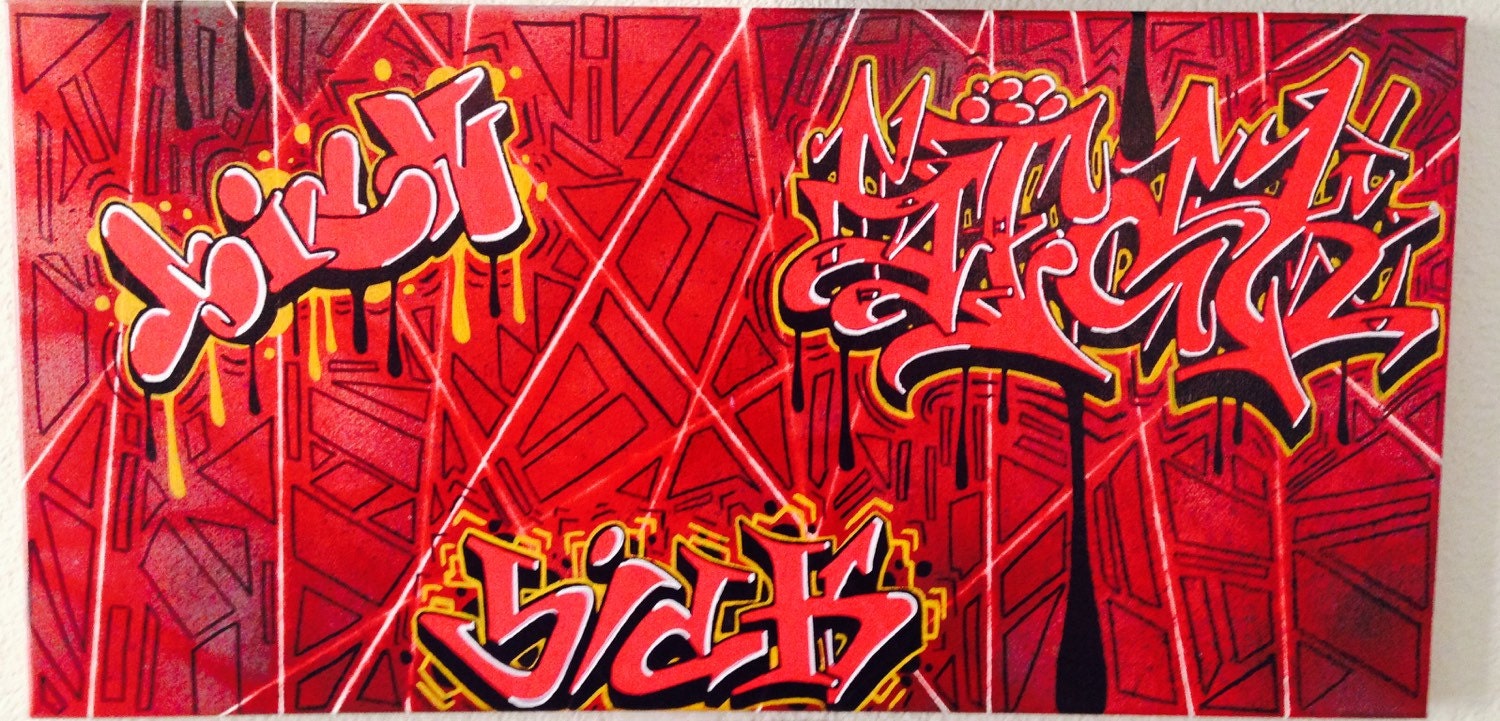 Sick 1 graffiti canvas 12x24 in . size