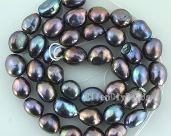 Natural Baroque pearl Freshwater Pearl Potato Loose Black Color 8-9mm 36pcs Full Strand Item No-BP019