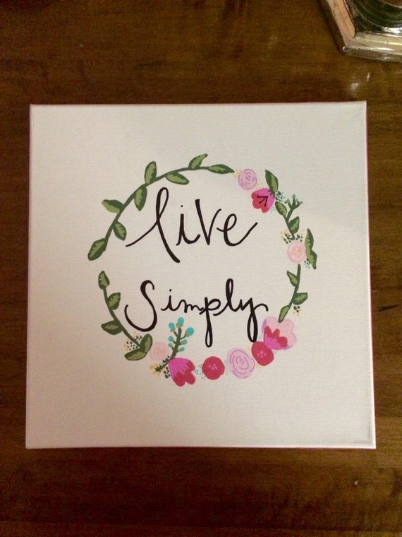 Items similar to Canvas - Live Simply - Canvas Painting - Home Decor