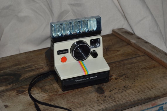 Vintage Polaroid Onestep SX-70 White Rainbow Stripe Instant Camera With One  Pack of New Polaroid SX-70 Color Film Tested & Working 