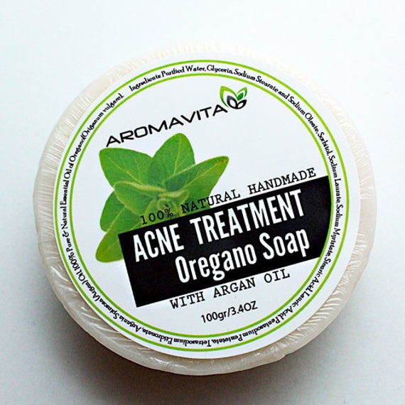 Acne Treatment Soap with Oregano & Argan oils. Facial soap bar