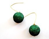 Modern Design // Hoop // Trendy // Boho Style // Patina Verdigris Brass // Fancy Jewelry // Metal Earrings // Long Dangle Beaded earrings