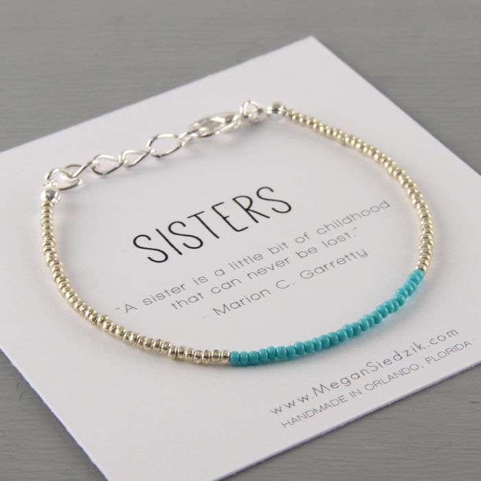 Sister Bracelet Sibling Jewelry Message by ReelLineBracelets