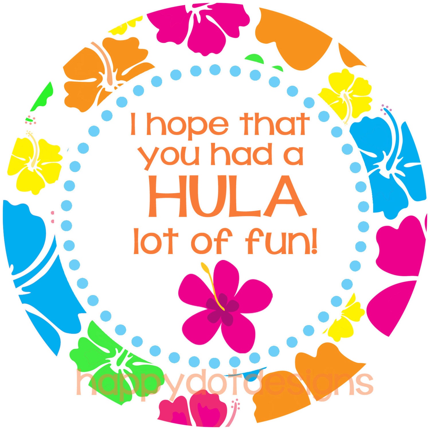 Printable Hawaiian Party Favor Tag Stickers