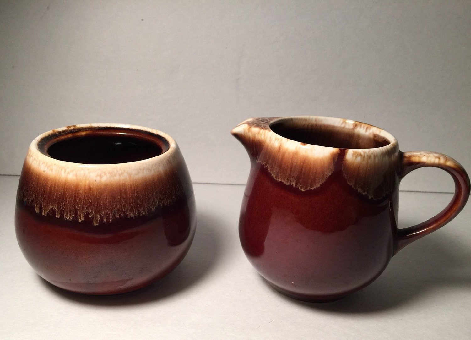 Vintage McCoy Pottery cream and sugar set brown by VintageRummel