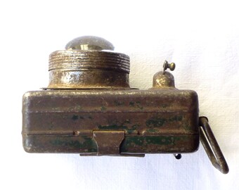 Old lamp lighting bike battery french 1930's - vintage - retro bike accessory Lighthouse bicycle Lantern - flashlight