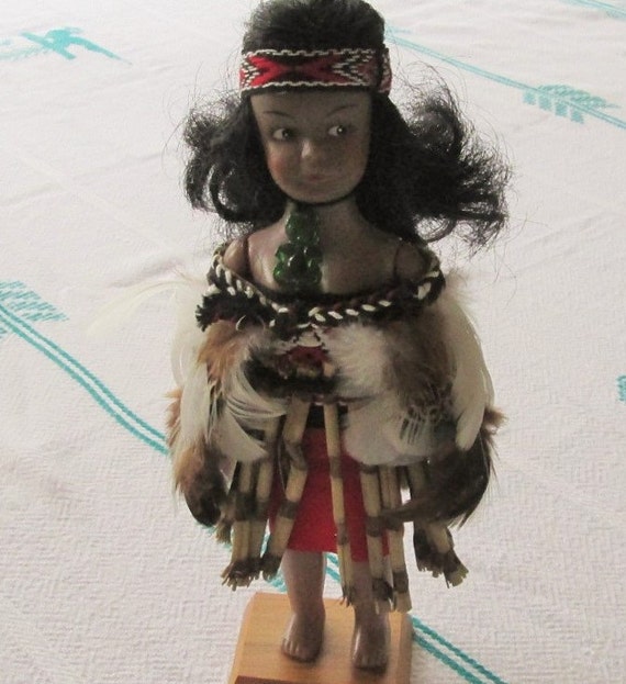 Pretty vintage New Zealand doll with by MargueritesBlanche on Etsy