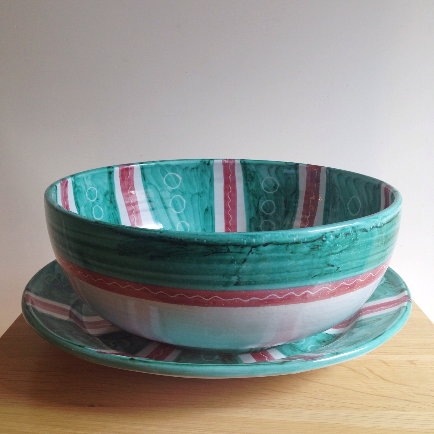 Handmade in Italy Bowl and Platter Set