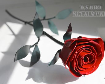 Metal Rose, 11th Anniversary, Steel Anniversary, Steel Flower, 6th Anniversary, 4th Anniversary, Wedding, Gift for Him