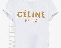 Celine Paris Tshirt women Fashion, Printed Gold - Excellent Quality!