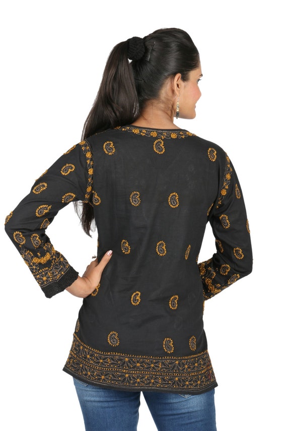 chikan top embroidery