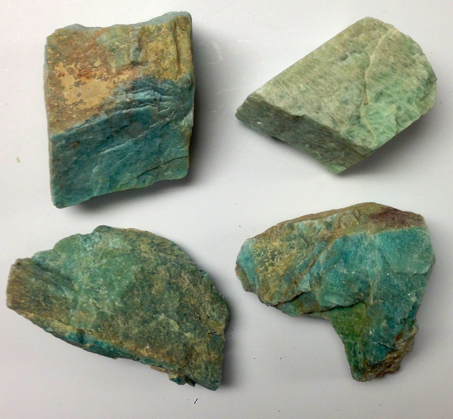 1 One AMAZONITE Raw Rough Stone Chunk 3 Crystal