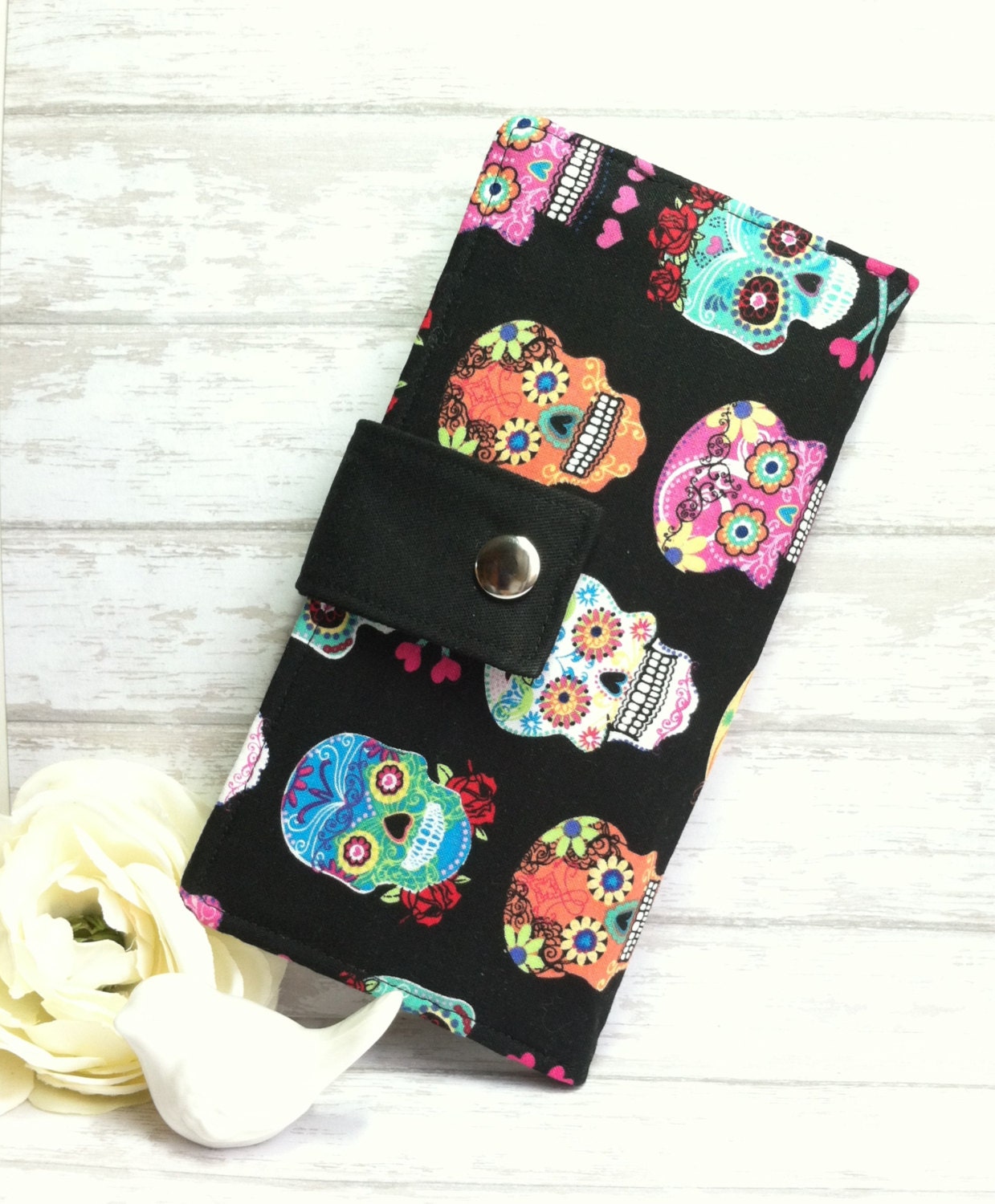 Decorative Sugar skull wallet womens wallet by BirdsandBagz
