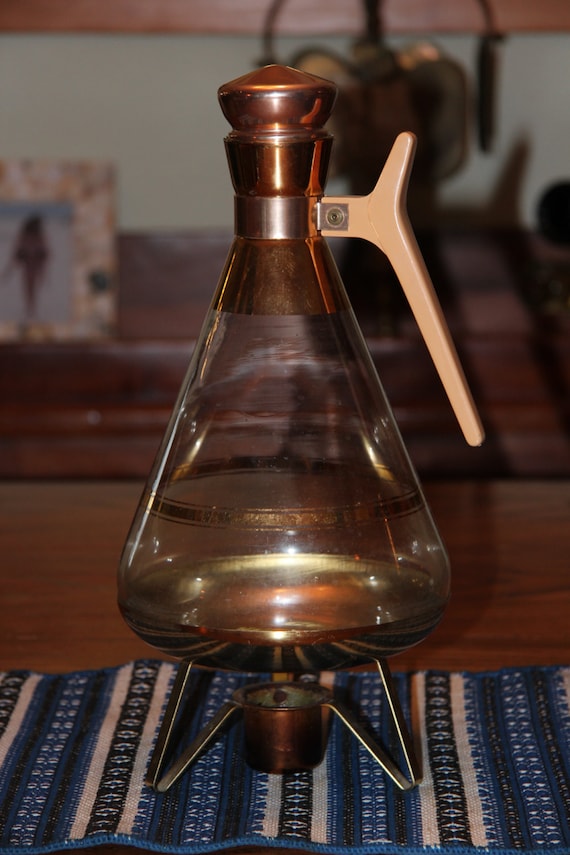 Vintage Coffee Carafe and Warmer Inland Glass retro mid
