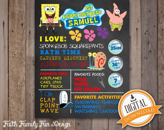 Spongebob 1St Birthday Invitations 2