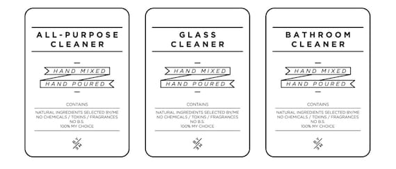 diy cleaning decals labels set designer white