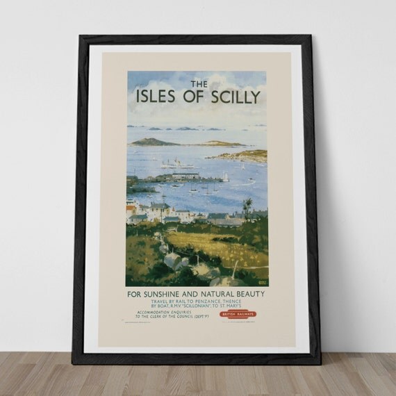 ENGLAND TRAVEL Poster Isles of SCILLY by EncorePrintSociety