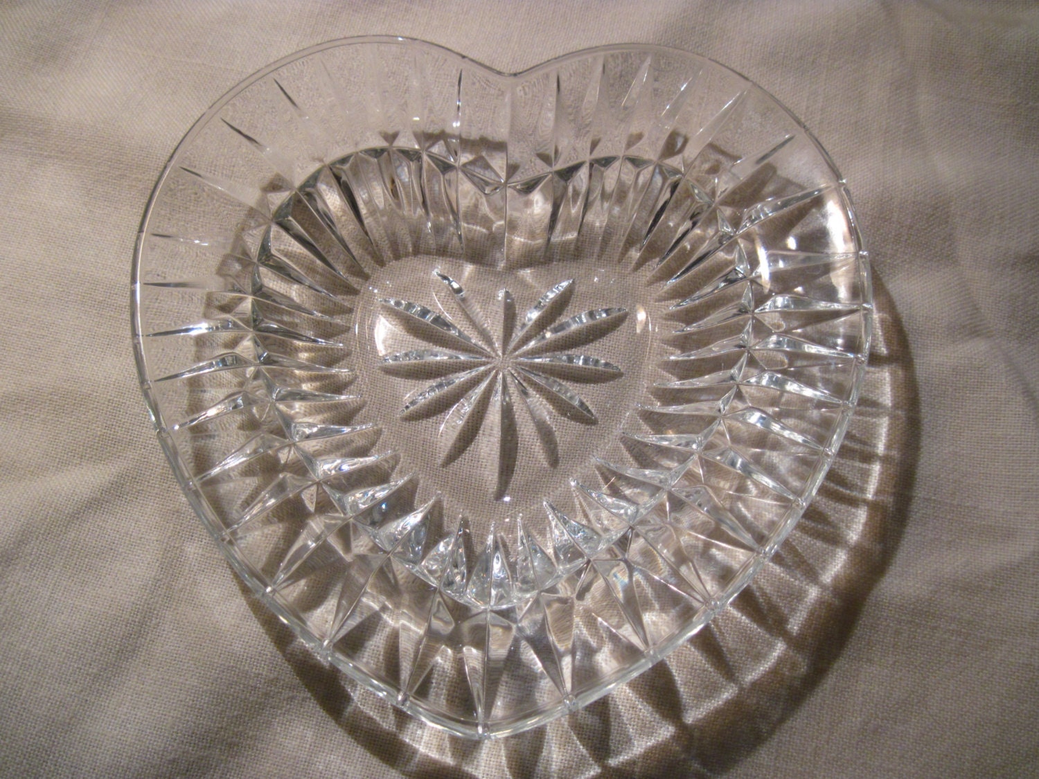 Heart Shaped Crystal Bowl Candy Dish Mikasa. by