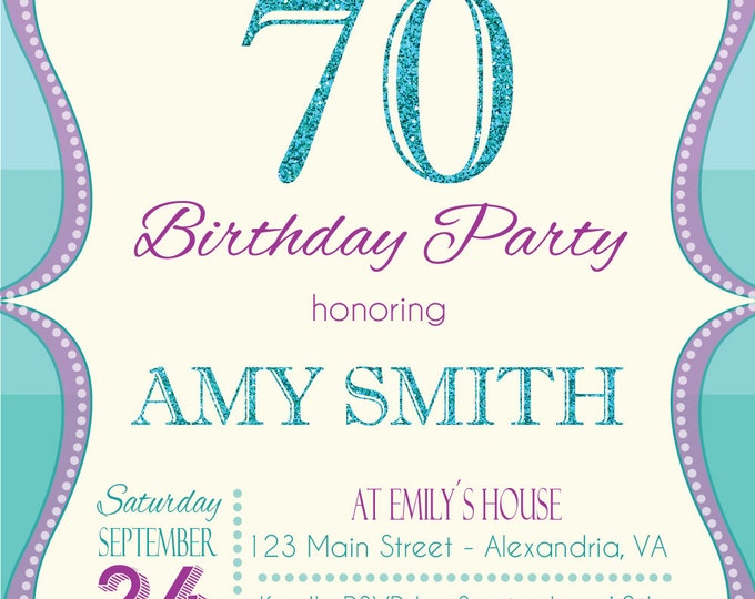 Birthday Party Invitation. Adult invitation. Woman invite. Printable Party invitation.Adult invite. Birthday invitation. Teal invitation.
