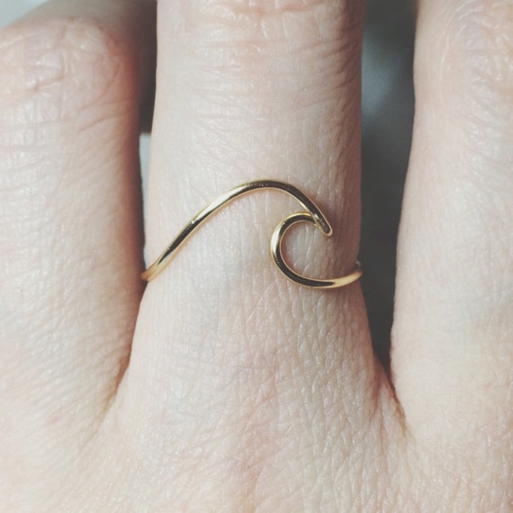 Sterling silver Wave Ring/gold filled wire Surf ring/gold spray ring/jewelry/gold wire wave ring/ocean ring/wire ring/friend gift