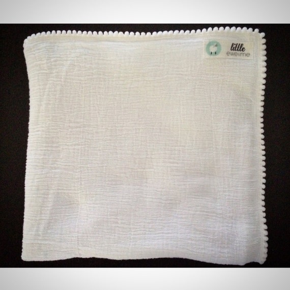 Pom Pom Swaddle White on White by LittleEweandMe on Etsy