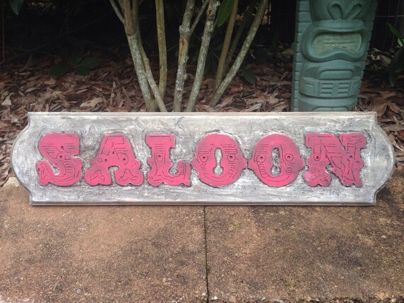 sign rustic Rustic SALOON saloon  Sign