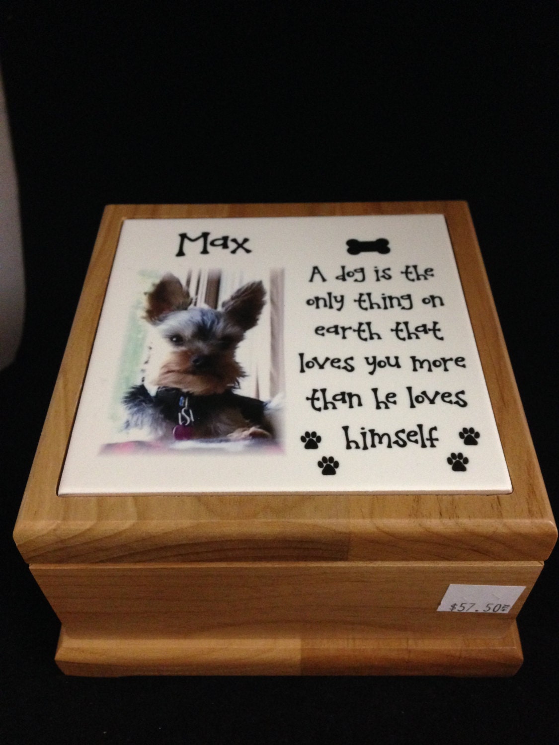 Pet Urn with photo and inscription by HumboldtEngraving on Etsy