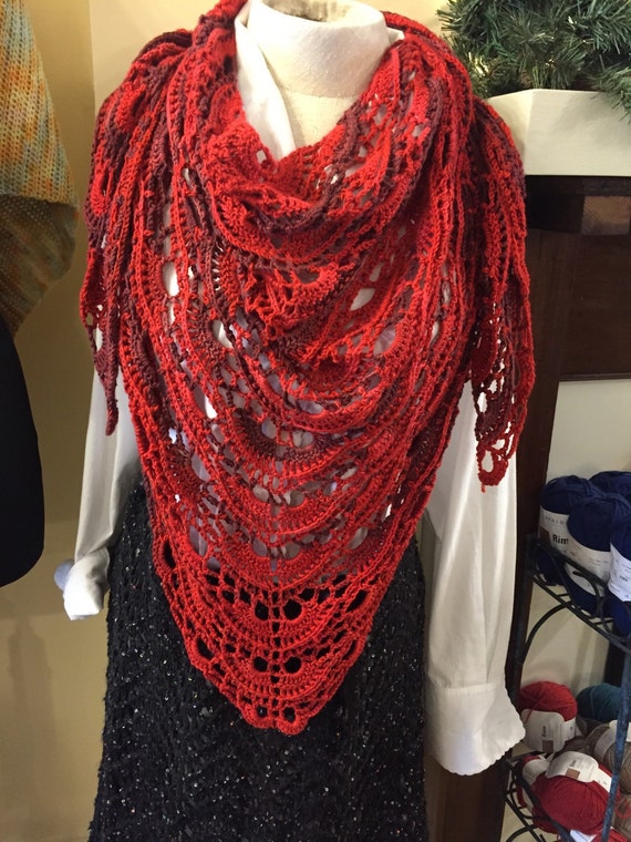 Red Yes Yes Shawl
