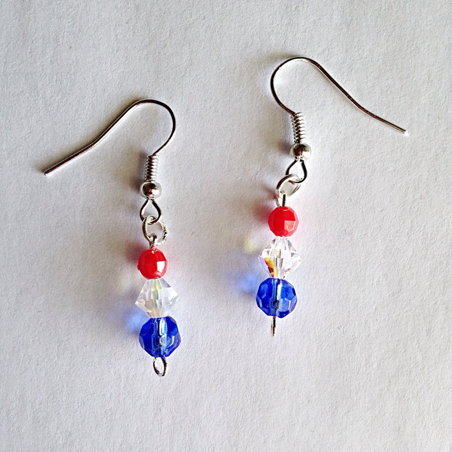 Patriotic Dangle Earrings 4th Of July Earrings Memorial Day