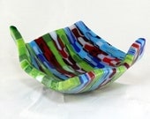 Colorful solid opal glass tray with a sophisticated geometrical pattern Colorful solid opal glass tray with a sophisticated geometrical pattern