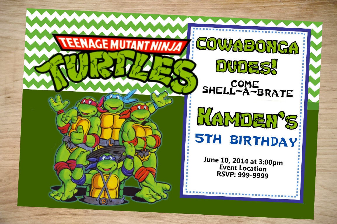Ninja Turtle Invitations 4