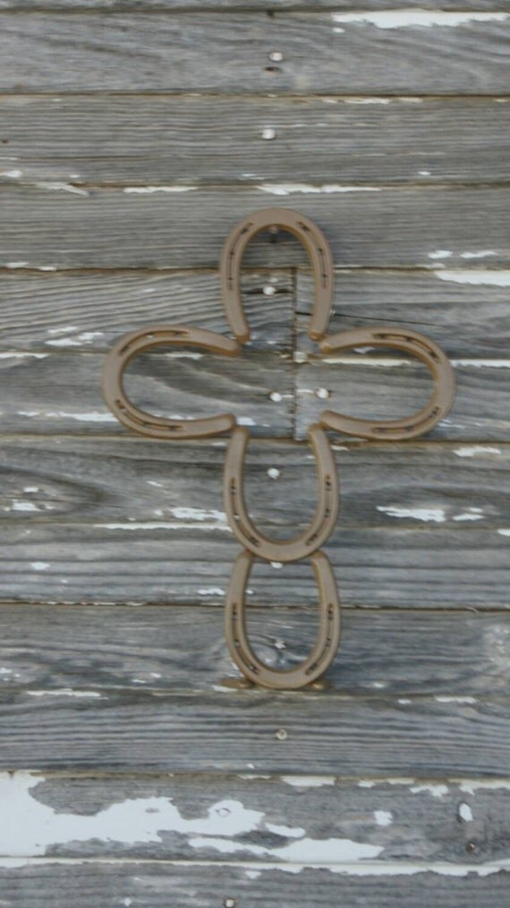 Items similar to Horseshoe Table Top Cross (small) on Etsy