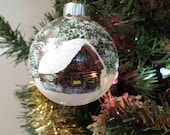 Simply serene log cabin christmas ornament